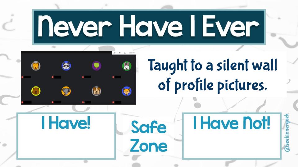 Add a little laughter to your next staff meeting with this fun "Never Have I Ever" for Educators. #edtech  #peardeck docs.google.com/.../1hS6OIcxXY…