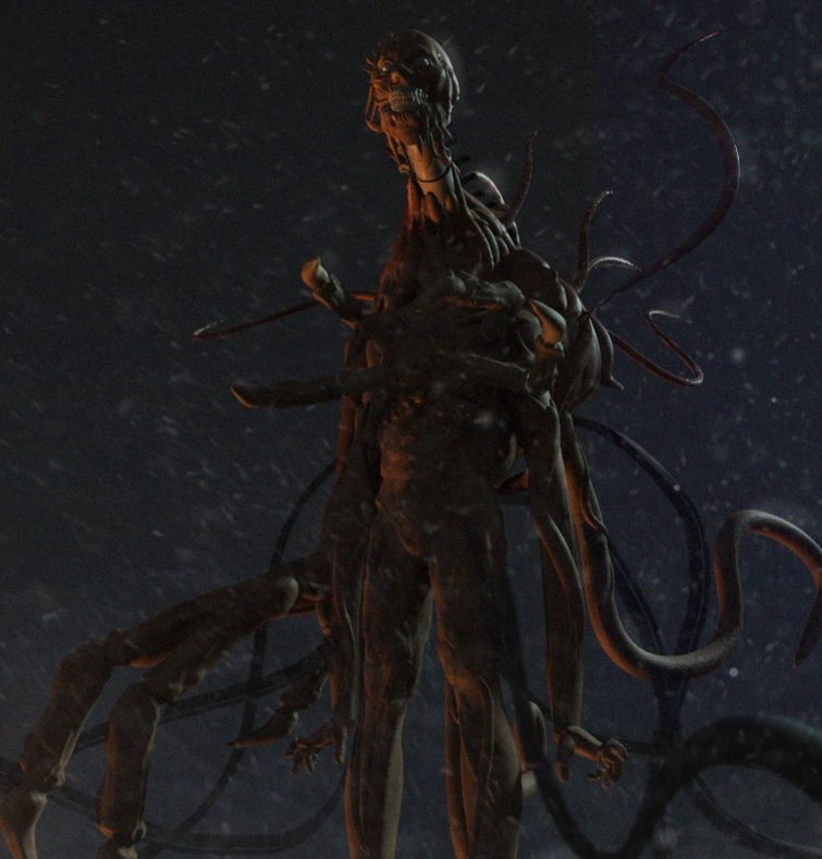 Creature design for #thething I did at #jamajurabaev Course a few years ago.
artstation.com/black_otter

#keyframe #horror #HorrorMovies #creaturedesign #monster #conceptart #3dcoat #Blender3d #photoshop #movie #artist #film