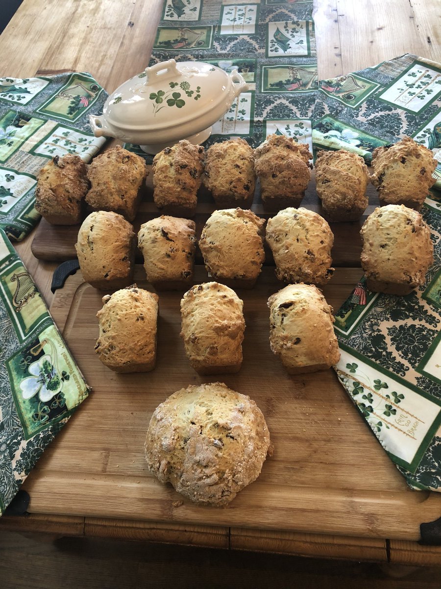 Irish Week 2021 first batch of Irish  Soda Bread done!  Only about 27 more to go😳 Getting our annual treats ready to spend the day differently this year - concerts <a href="/TheHighKings/">The High Kings</a> @seanmccannsings @VBryne Dublin Music☘️