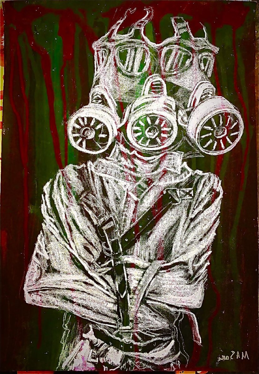 SariArts's tweet photo. Planet For ever #Lockdown 
#drawing #drawings #draw #art #abstractart #abstract #dark #grotesque #grotesqueart #gothic #gasmask #virus #vaccination #covid_19 #corona #pandemic #painting @ Guantanamo Prison https://t.co/byjdW8rH5u