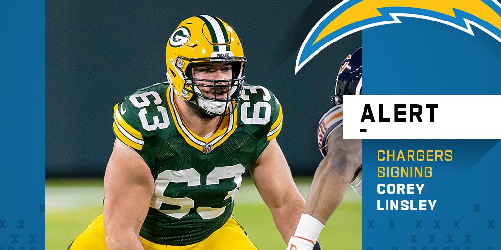 NFL (@nfl) on Twitter photo Chargers, center Corey Linsley agree to five-year, $62.5M deal. (via <a href="/MikeGarafolo/">Mike Garafolo</a> + <a href="/TomPelissero/">Tom Pelissero</a>) Chargers, center Corey Linsley agree to five-year, $62.5M deal. (via <a href="/MikeGarafolo/">Mike Garafolo</a> + <a href="/TomPelissero/">Tom Pelissero</a>)