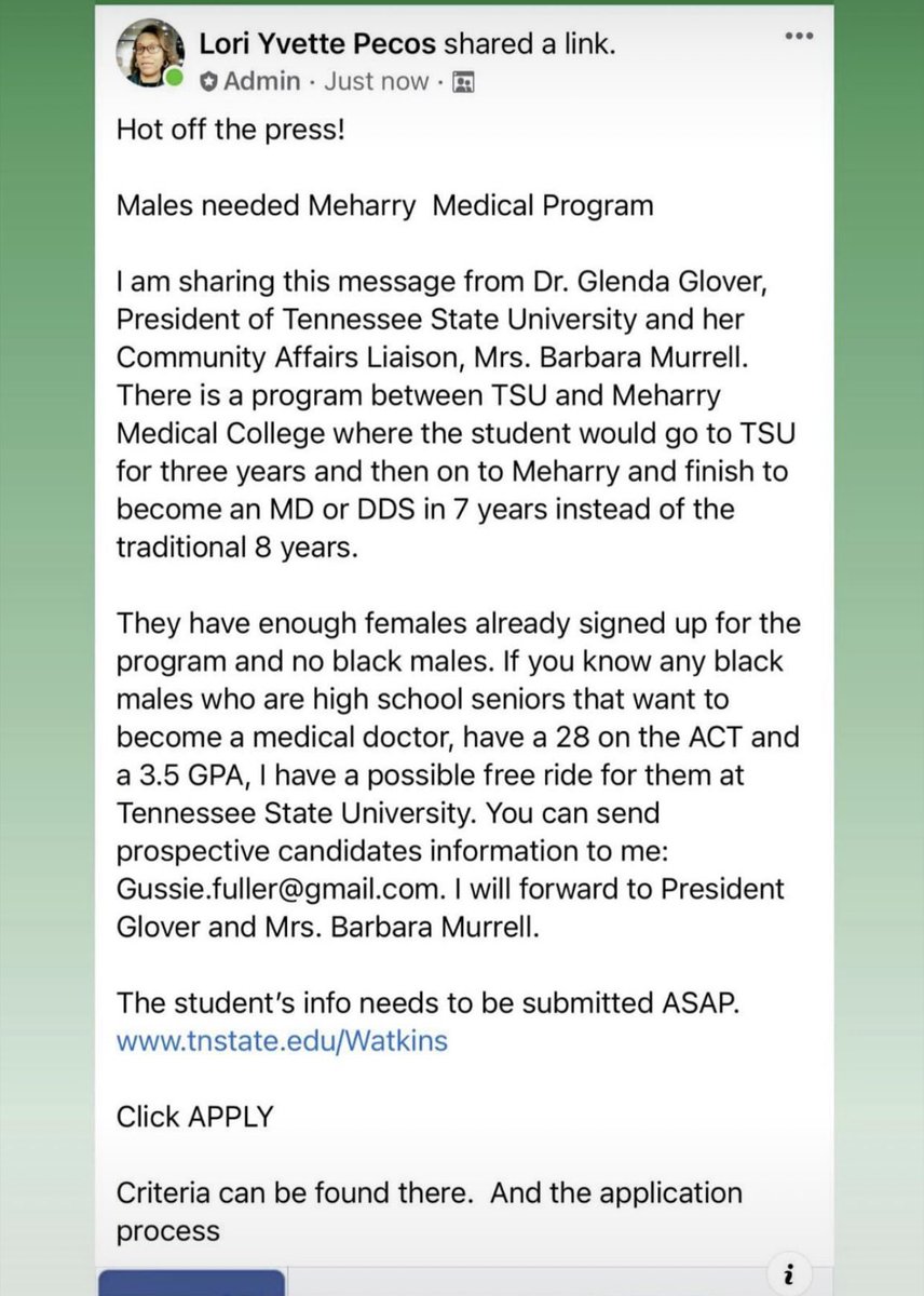 🚨🚨🚨🚨🚨🚨🚨🚨🚨🚨🚨🚨🚨

BLACK MALE HIGH SCHOOL SENIORS!! 

If you’re interested in becoming a medical doctor or doctor of dental surgery, consider this program!!