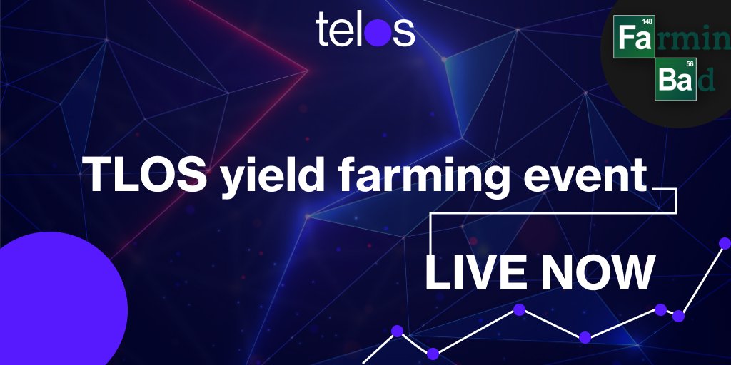 HelloTelos's tweet image. LIVE NOW!

First #farming rewards going out to $TLOS LP farmers shortly! APY (based on TVL) currently 2842% 

Get involved: telos.farmingbad.finance

#Telos #TLOS #YieldFarming #YieldFarmers #LPfarming #LPfarmers #Uniswap @FarmingBad
