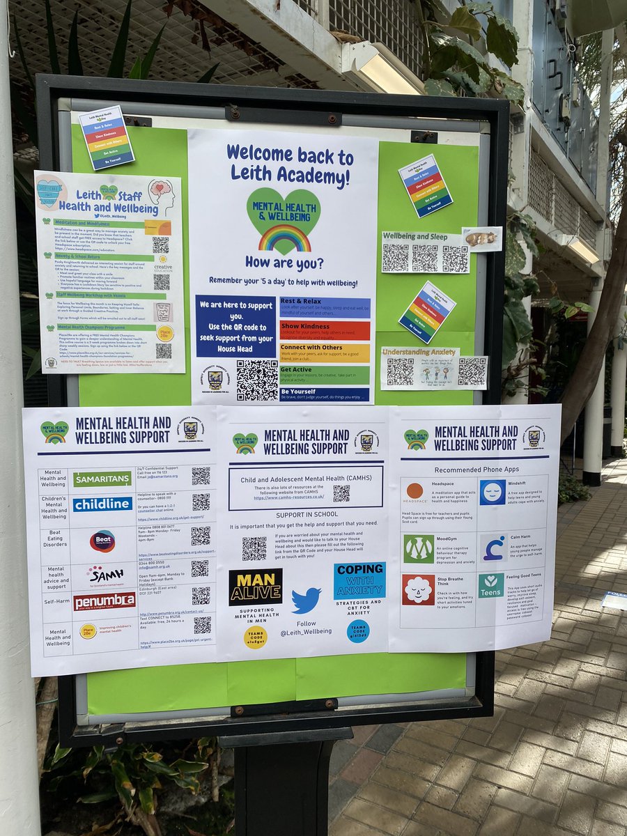 Leith_Wellbeing's tweet photo. 💚🙌🏻 It was lovely to welcome some of our pupils &amp; staff back to Leith Academy today!
 
📢🧠🗣 We have support posters around the school if you are feeling overwhelmed, anxious or worried about something. We are here to help. @leithacademy @leithPS @Leithpe 

#schoolsreopening https://t.co/aNLakhJFLl