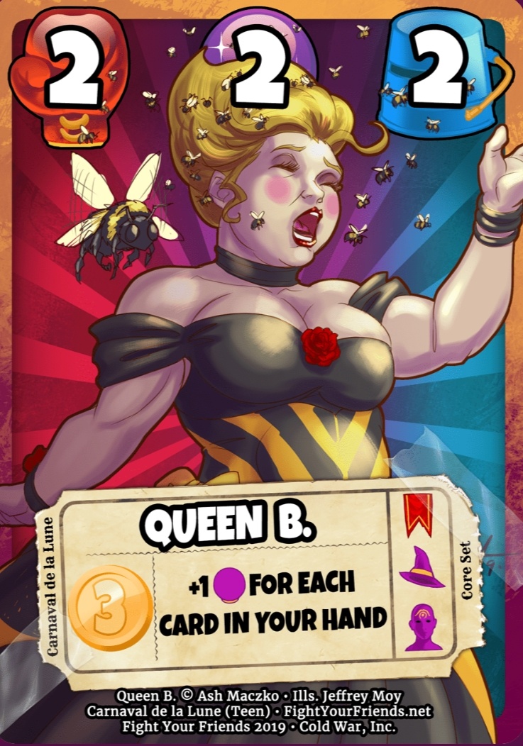 FYFGame's tweet photo. To bee or not to bee, that is the question!

Look at her majesty Queen B.'s concept art by @tstarlingart and the final artwork by @artboymoy!

Looking at all those bees, fighting her is going to sting!

#FightYourFriends #ConceptArt #TabletopGaming #IndieGame https://t.co/Brjfh4MYUk