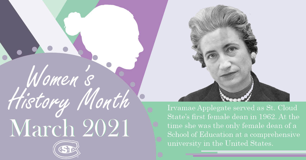 Irvamae Applegate served as St. Cloud State's first female dean in 1962. At the time she was the only female dean of a School of Education at a comprehensive university in the United States. #WomensHistoryMonth