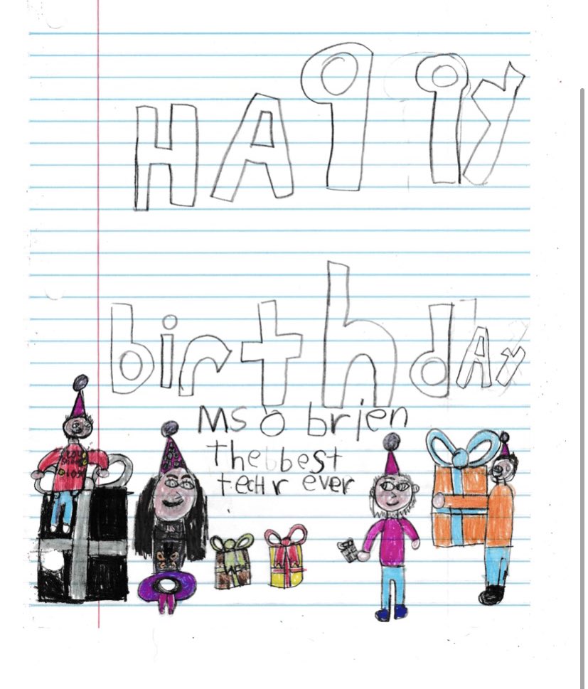 Miss_SOBrien's tweet photo. Celebrated my birthday this weekend with my family! 🥳Today my students made it extra special by creating beautiful cards and joining in a morning circle!❤️@alcdsb_erls @Miss_mcjohnson #covidcelebrations #remotelearning https://t.co/3GrwUtiSLw