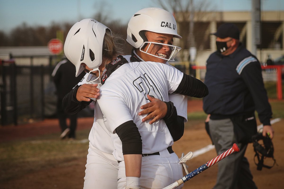 JEFFDHELSEL's tweet photo. Images from @CALU_softball team’s doubleheader against IUP at Lilley Field, California, Pa., Sunday, March 14, 2021.    The Vulcans fell to IUP’s Crimson Hawks 10-6 in Game 1 before posting a 4-2 victory in Game 2.   #NCAASoftball #CalTimes https://t.co/gRPxVDRIBi