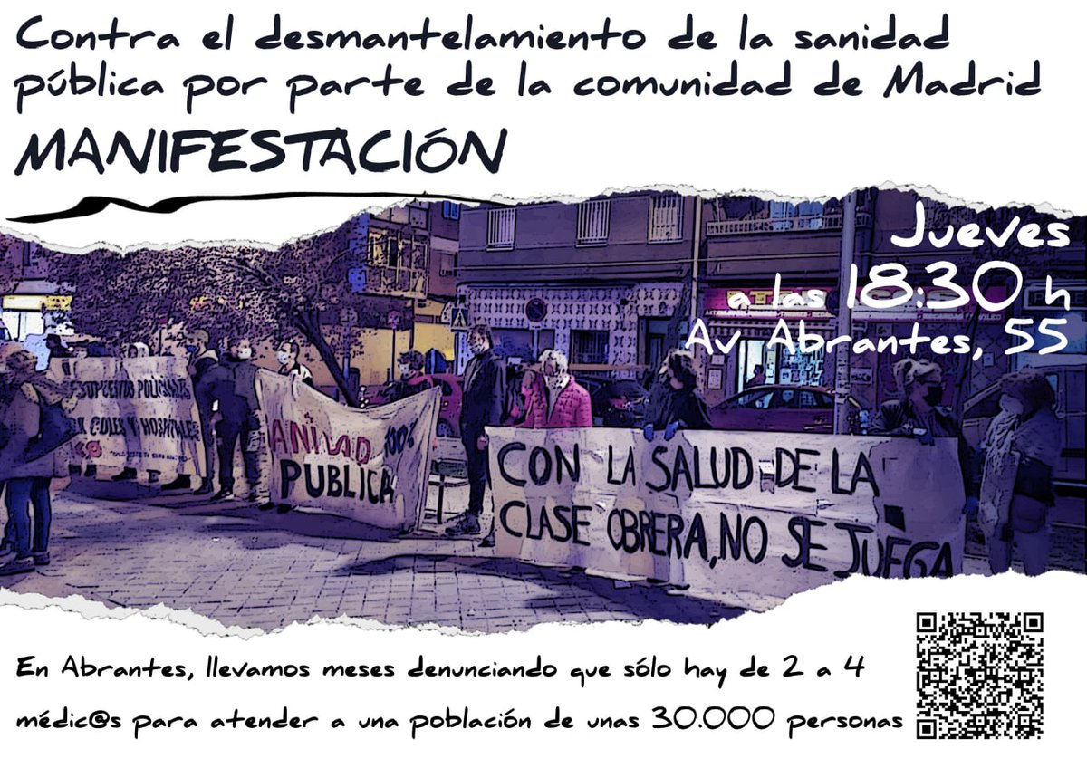 asamcarabanchel's tweet image. Gobierne quien gobierne, la #SanidadPublica se defiende
Por eso este jueves volvemos a las calles
18:30h
Av Abrantes 55