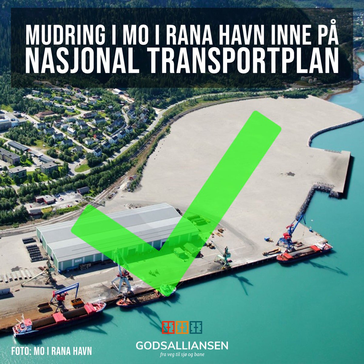 vegtilsjoogbane's tweet image. Mudring og utbedring av innseilingen til Mo i Rana Havn er inne i NTP med 114 mill kroner. Dette prosjektet er avgjørende for å komme videre med dypvannskai. 👏🥳

NRK Nordland: nrk.no/nordland/114-m…

#velgsjøveien #nasjonaltransportplan #grønntransport #sjøfart