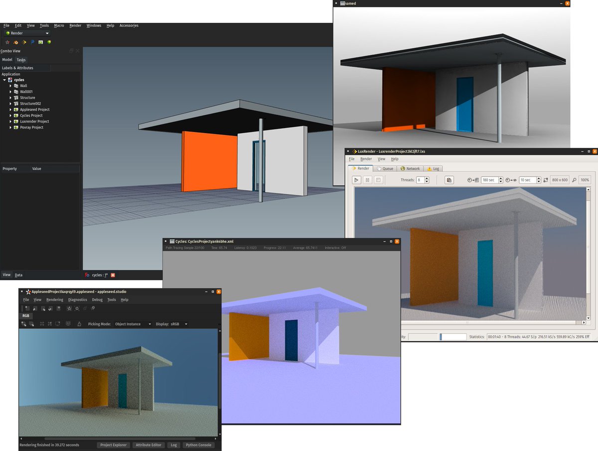 FreeCAD (+ CAM & FEM) on Twitter "The FreeCAD Render Workbench also