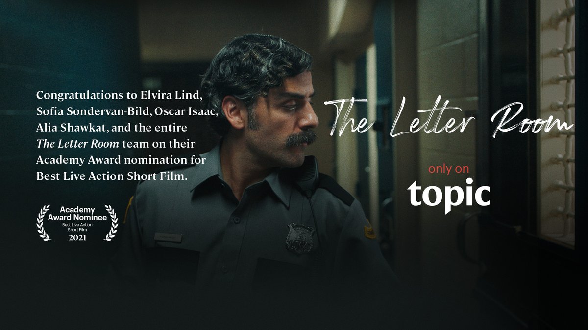 Congratulations to <a href="/madgenemedia/">Mad Gene Media</a>, <a href="/Elviruz1/">Elvira Lind</a>, <a href="/sofiasondervan/">Sofia Sondervan</a>, #OscarIsaac, #AliaShawkat, &amp; the entire #TheLetterRoom team on their <a href="/TheAcademy/">The Academy</a> Award nomination for Best Live Action Short Film!

 📽️ watch it here: go.topic.com/letterroom