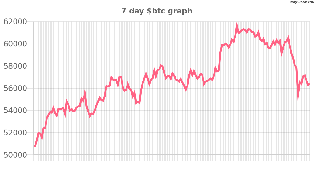 7 day chart of $btc
