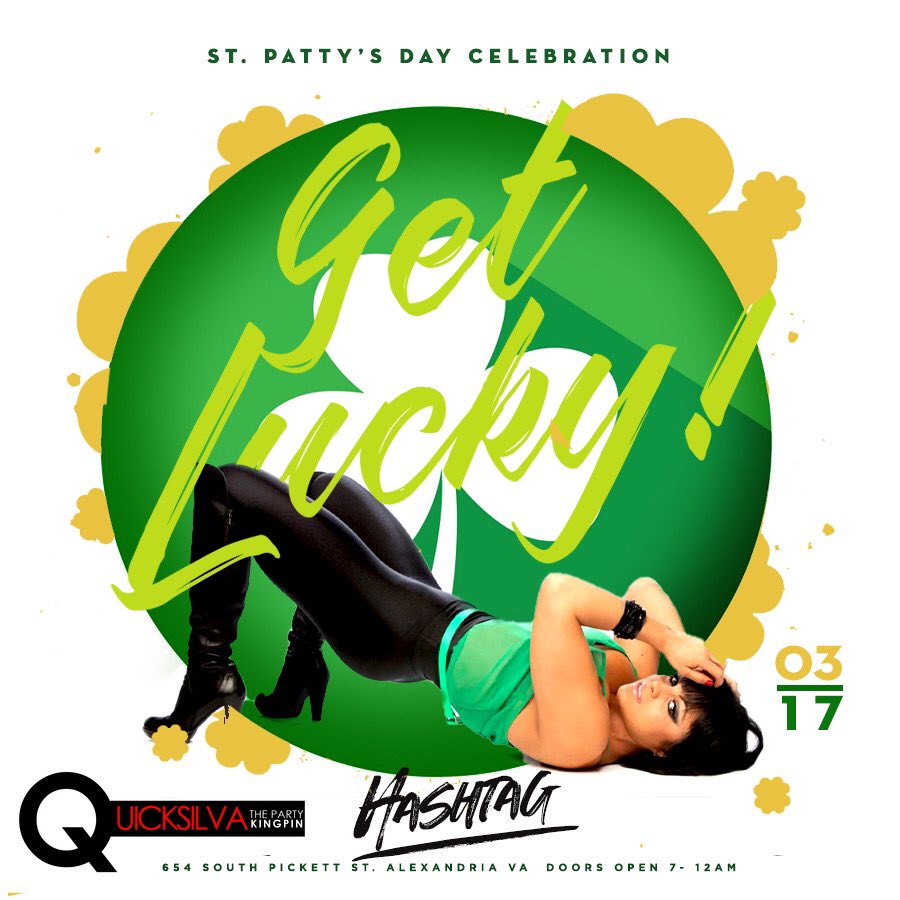 DJQUICKSILVA's tweet photo. This Wednesday #StPatricksDay we celebrate in Va at #HashTagLounge https://t.co/V8CEjByYgk