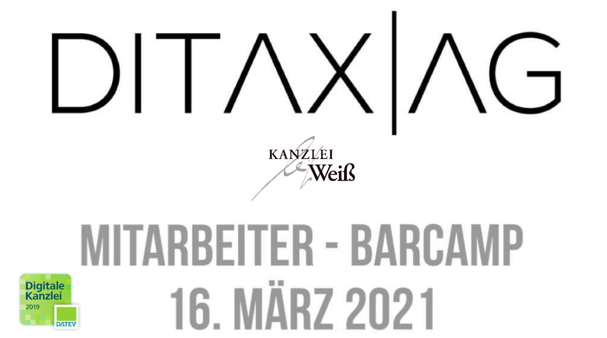 kanzleiweiss_de's tweet photo. Morgen startet unser Team beim ersten DITAX Mitarbeiter #Barcamp. Wir sind gespannt! @DITAX_Strategy @DATEV @knoedel65 https://t.co/L7x5T0igv9