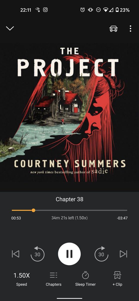 I'm listening to #theproject by @courtney_s and I am so scared for Lo and Bea! This book is incredible and I'm too afraid to finish. #courtneysummers #yafiction #booktwt