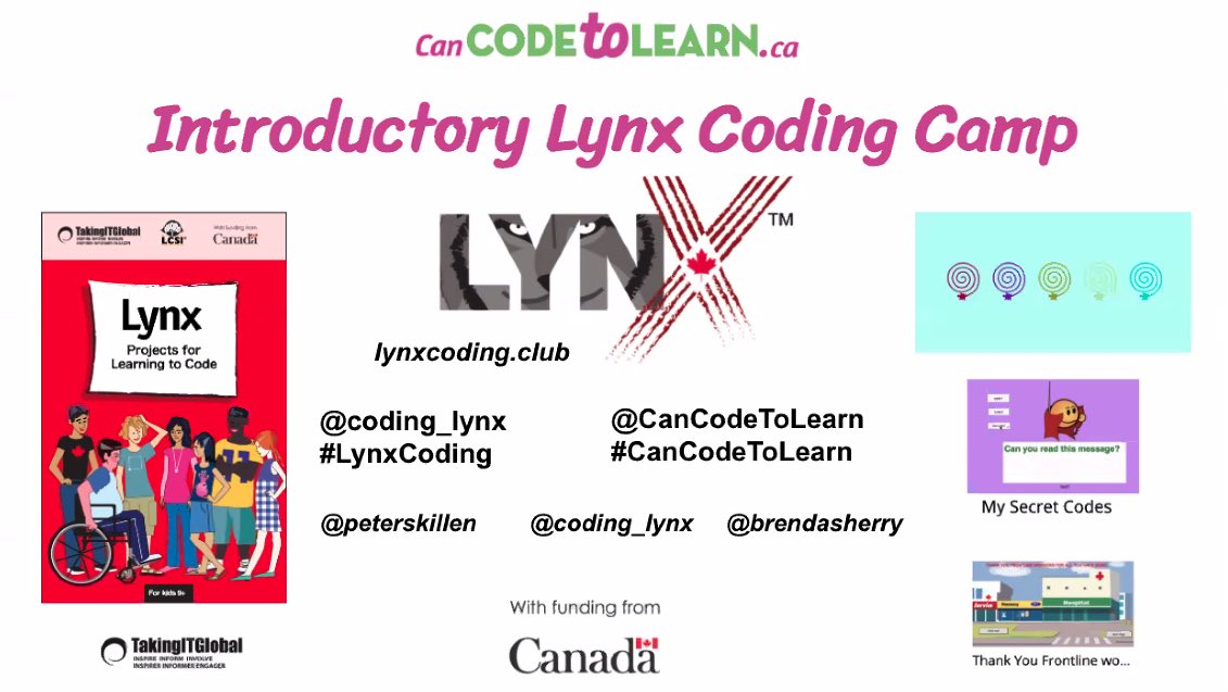 ZeliaMCT's tweet image. #LynxCoding Camp with @peterskillen @brendasherry @coding_lynx a lot of 👍A-ha moments for ⤴️➡️⬇️⬆️⬅️⤵️ my own learning to code in Lynx, build better a understanding of this language & how to use procedures more effectively
@CanCodeToLearn @takingitglobal #CanCodeToLearn