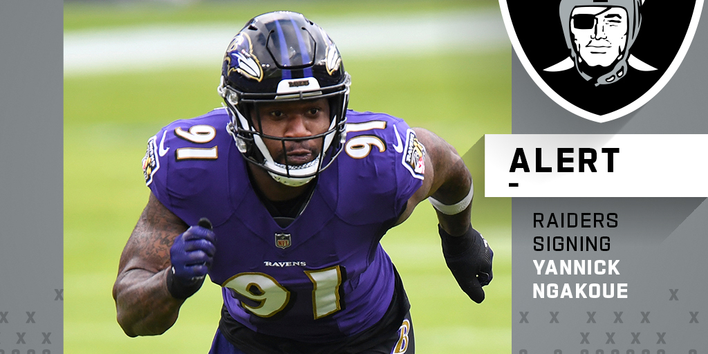 NFL's tweet photo. Raiders agree to deal with DE Yannick Ngakoue. (via @RapSheet) https://t.co/I6BAi7RFKL