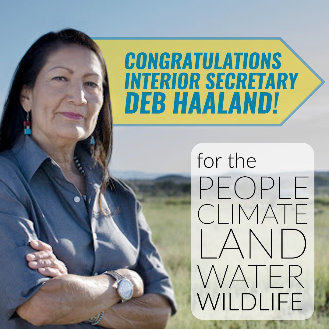westernlaw's tweet image. Congratulations to @RepDebHaaland on becoming the first Native cabinet member – an historic achievement in itself.

We look forward to working with #DebForInterior and the @Interior toward a #JustTransition, for the people, climate, land, water, and wildlife of the West!