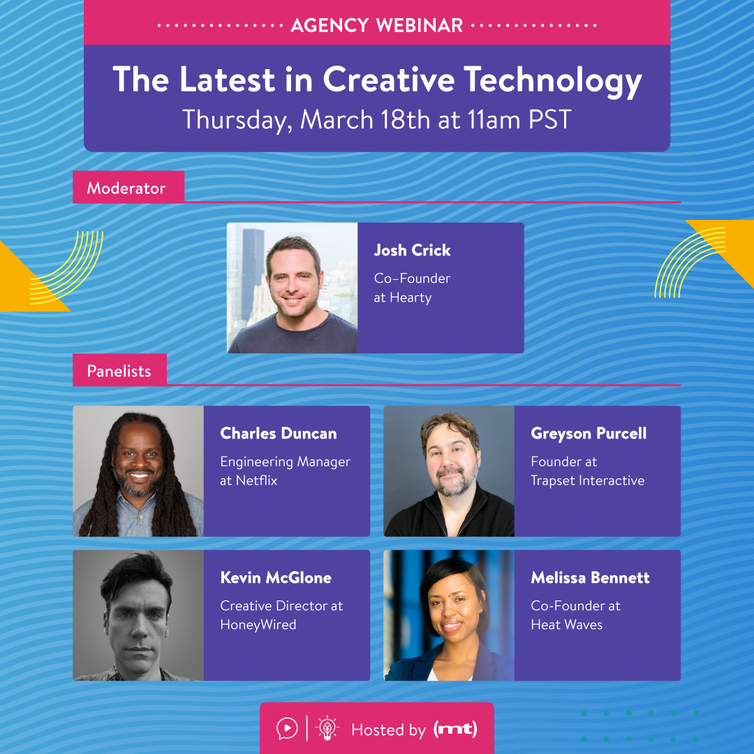 Join our Co-founder &amp; Technology Director Melissa Bennett on Thursday, March 18th @ 11am PST to discuss The Latest in Creative Technology along with some talented individuals: mdtm.pl/3eCcvjk