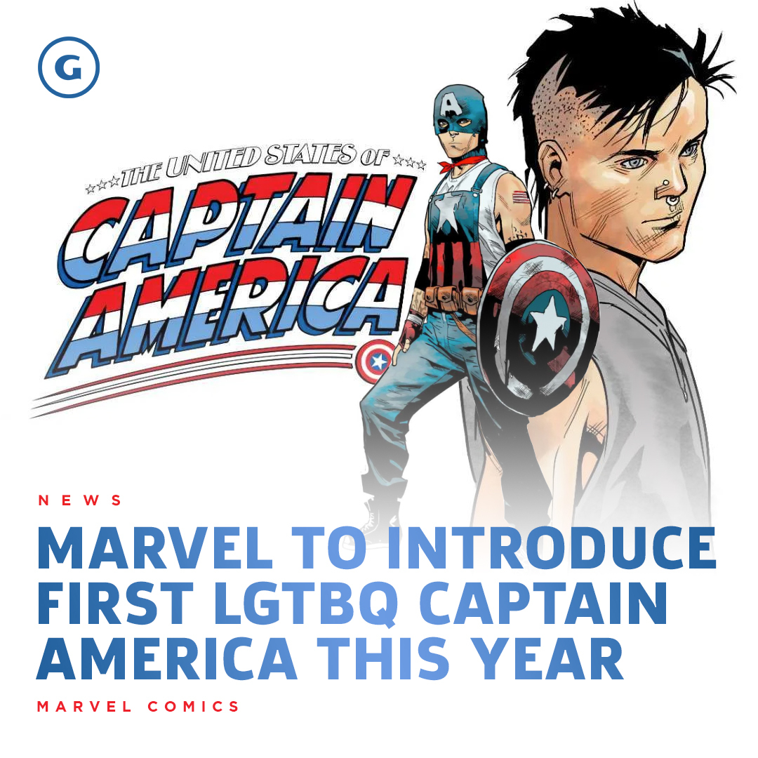 GameSpot's tweet image. A brand-new hero wields the shield! Marvel Comics has officially introduced the first LGBTQ Captain America, Aaron Fischer. trib.al/Z0FsuD9