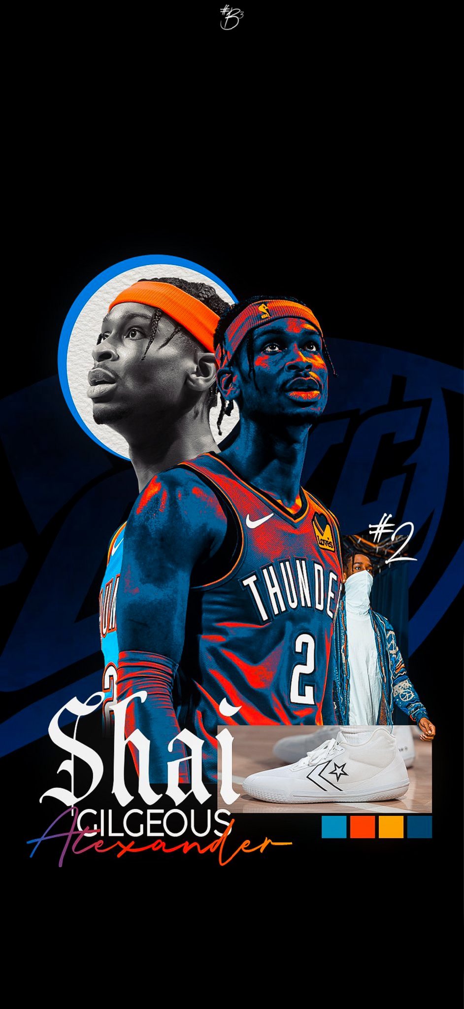 Shai Gilgeousalexander Thunder Design on Behance  Thunder design Nba  pictures Basketball pictures