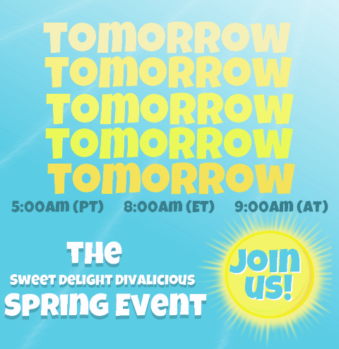 T-O-M-O-R-R-O-W 💛💛💛

The SPRING boxes are packed with absolute fabulousness!  They are ready and waiting for you to snag them bright and early tomorrow morning over on our website!

See you TOMORROW! 💛💛💛
sweetdelight.ca/samples.html