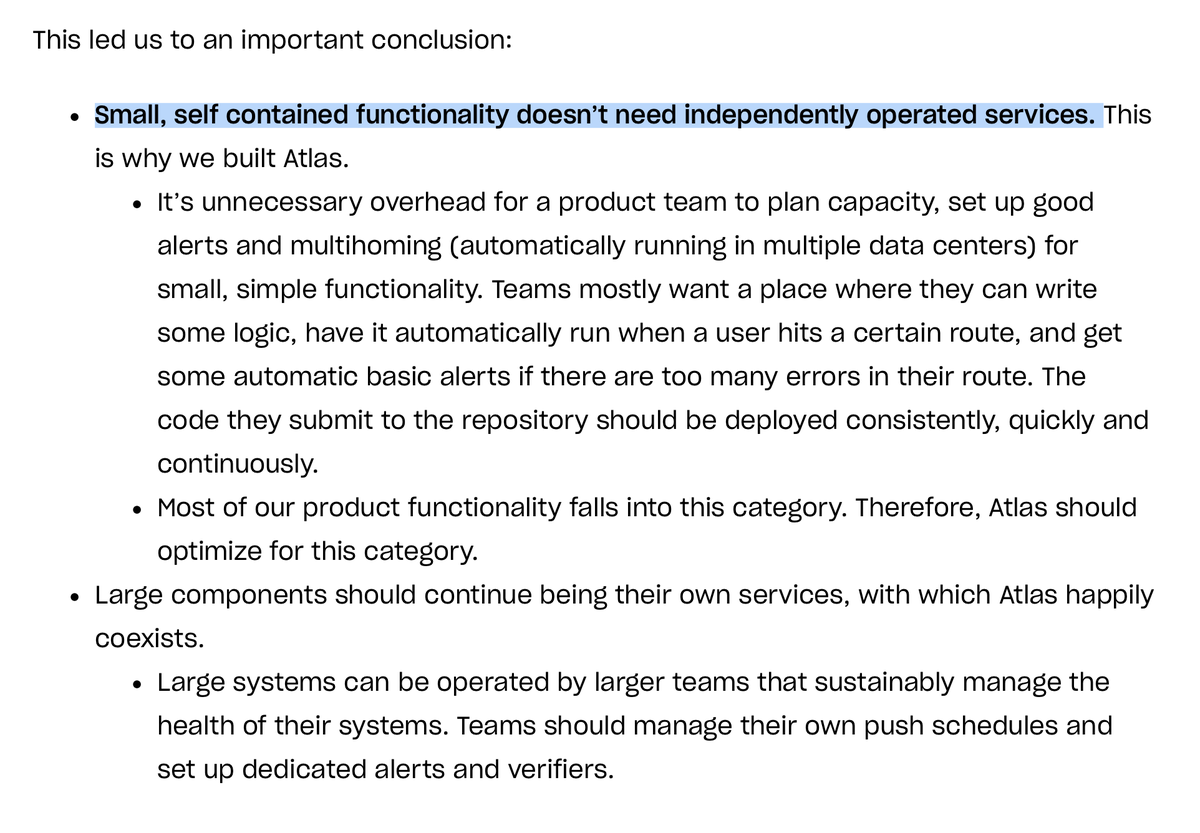 I recall this slightly tongue-in-cheek tweet about "macroservices" got a whole bunch of joyless people on this website really het-up last year.

Increasingly, more companies seem to be coming to the conclusion that a sane middle ground is the best - Dropbox being the latest.