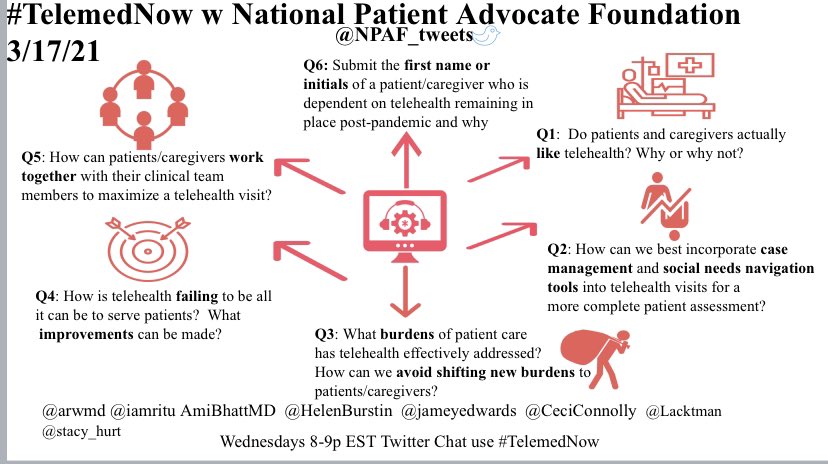 stacy_hurt's tweet photo. PATIENTS/ADVOCATES: Pumped to moderate my first #TelemedNow Twitter Chat this Wednesday ☘️ w/ @NPAF_tweets discussing all things #advocacy &amp; #telehealth 🙌 Join us &amp; make sure your voice is heard! 

@jameyedwards @AmiBhattMD @arwmd @Lacktman @HelenBurstin @CeciConnolly @iamritu https://t.co/noUQ0VxzqM