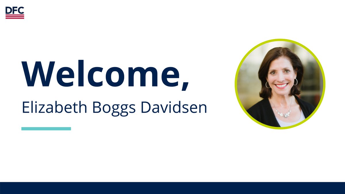 DFCgov's tweet photo. Say hello to our new Vice President of the Office of Development Policy! 👋 Learn more about Elizabeth and her role at DFC: https://t.co/69lidTliRz https://t.co/7RWvguo8Qn