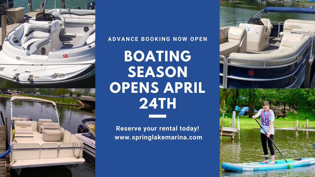 SpringLkMarina's tweet image. Boating season opens April 24th!!  Book in Advance Online by clicking here→ springlakemarina.com