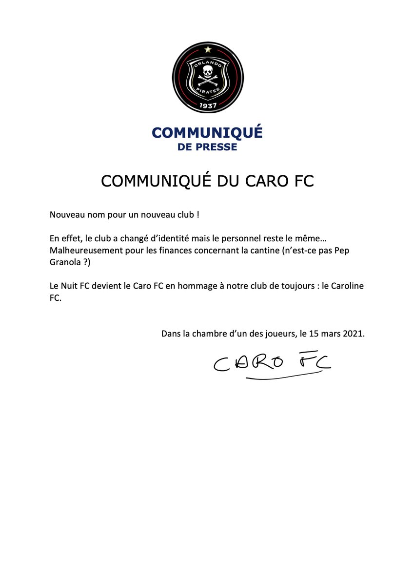 CaroFC_Officiel's tweet photo. 🇫🇷 COMMUNIQUÉ DE PRESSE
🇲🇽/🇪🇸 COMUNICADO DE PRENSA
#CaroFC #NuitFC #CarolineTime https://t.co/SVkdKTiVO1
