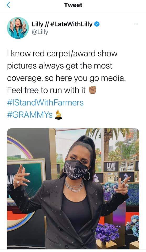 JassiSangha88's tweet photo. Thanx @Lilly 
#IStandWithFarmers 
#FarmersProtest https://t.co/4CtAYeqvHO
