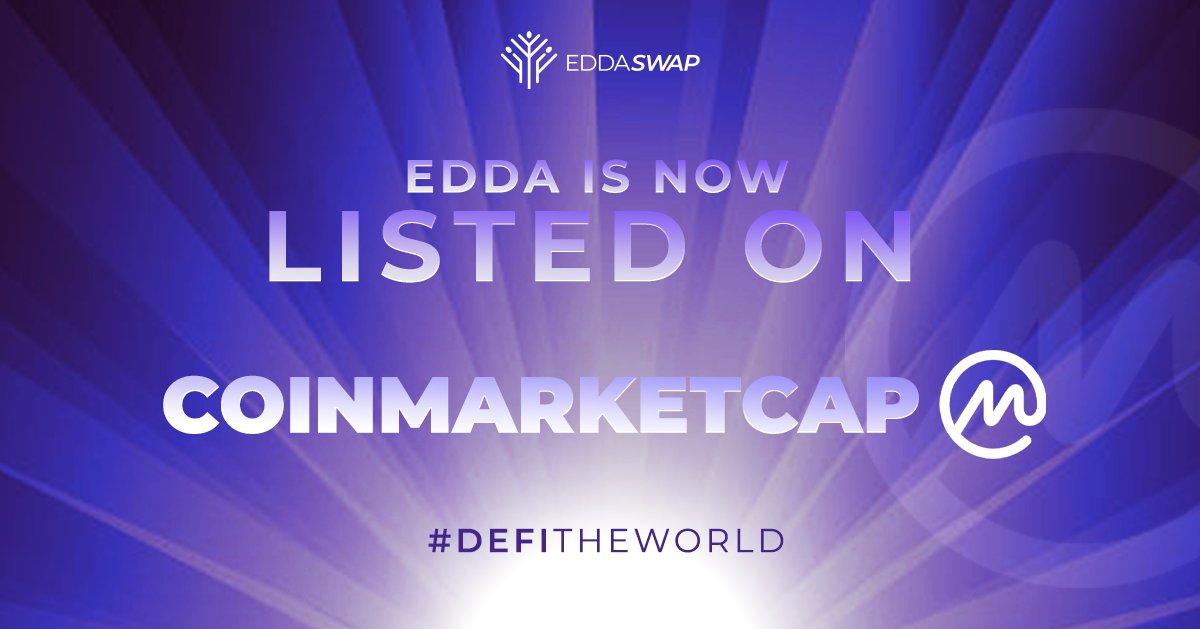 Mehul (Mike) Patel (@themehulpatel) on Twitter photo A journey of a thousand miles begins with a single step.
$EDDA is live on <a href="/CoinMarketCap/">CoinMarketCap</a>
coinmarketcap.com/currencies/edd…
#manifesting A journey of a thousand miles begins with a single step.
$EDDA is live on <a href="/CoinMarketCap/">CoinMarketCap</a>
coinmarketcap.com/currencies/edd…
#manifesting