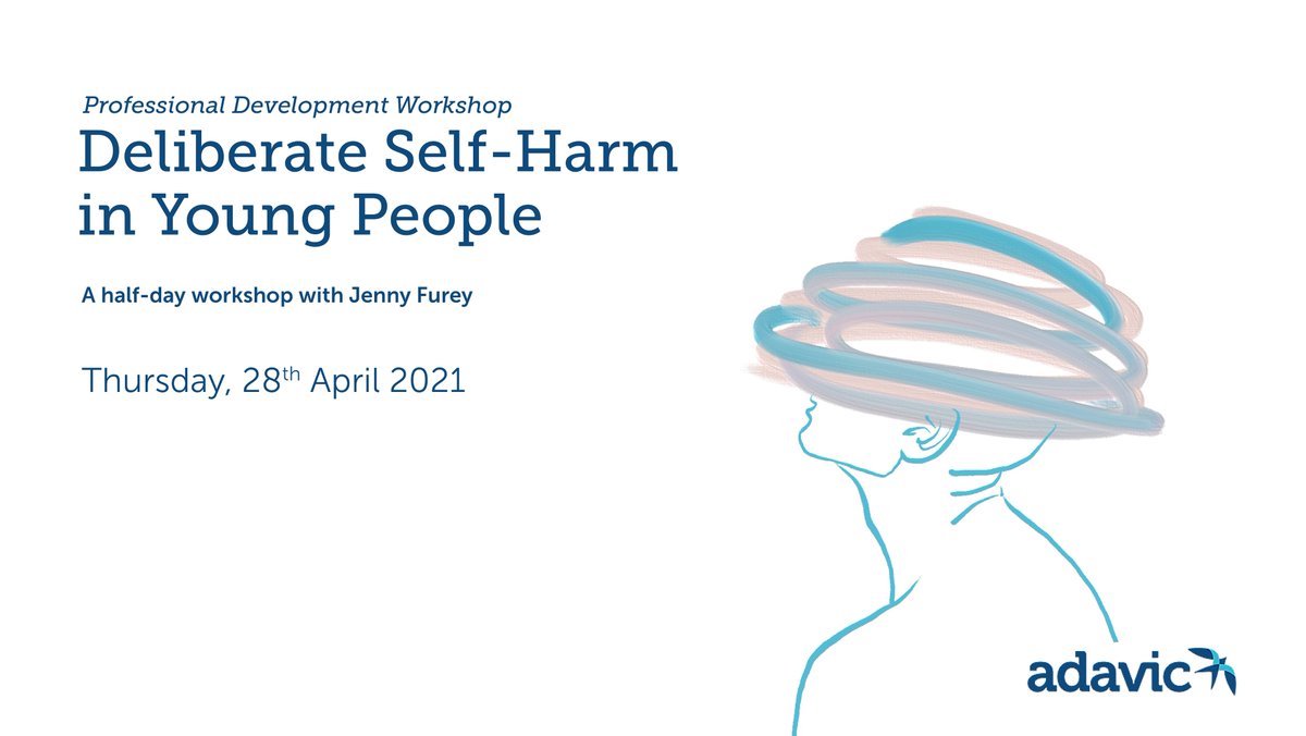 Deliberate Self-Harm in Young People
Half-Day Professional Development Workshop presented by Jenny Furey, Registered Psychologist
When:  Wednesday 28th April 2021
Time:  10am – 2pm
Online via Zoom
Cost:  $120.00
Bookings through Eventbrite:
eventbrite.com.au/e/deliberate-s…