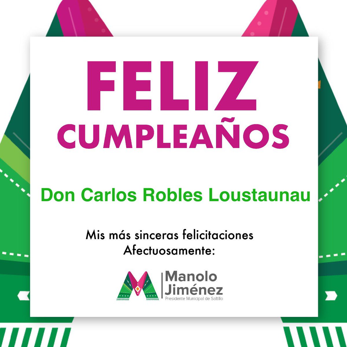 manolojim's tweet photo. ¡Que la pase muy bien estimado Don Carlos, un fuerte abrazo! https://t.co/u8E46mNVY9