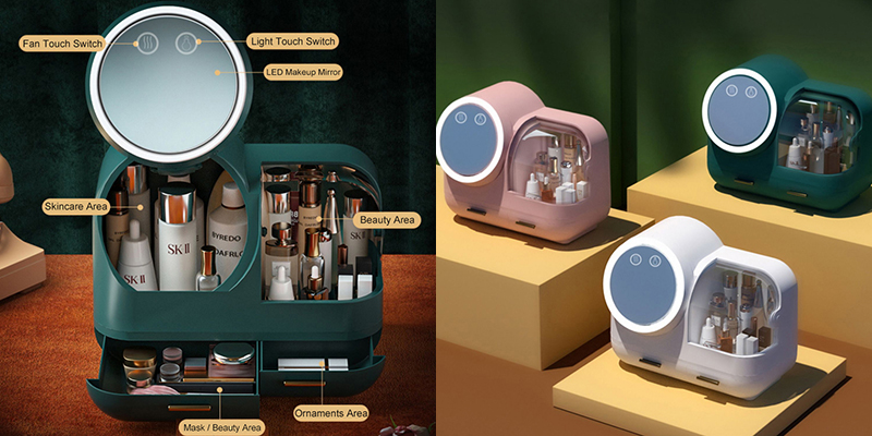 PresidentLed's tweet image. Cosmetic Storage Box with Mirror Light

Soft Fill Light / Stepless  Dimming / High Color  Rendering / HD Mirror

#mirror #mirrorlight #ledlight #ledlighting #gift #makeup #makeupmirror #storage