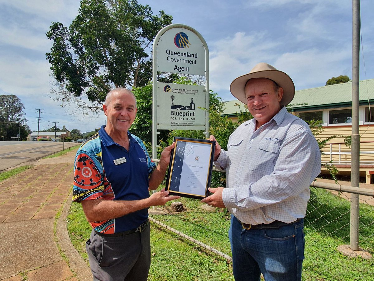 It was very proud to present a 25-year Justices of the Peace certificate to Trevor Wellman from Ravenshoe. 
More than 25-years ago, Trevor became a JP and to this day is continuing to serve his community with pride.