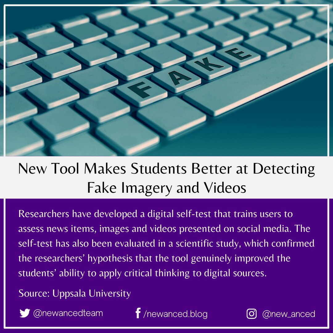 sciencenstuf's tweet photo. New Tool Makes Students Better at Detecting Fake Imagery and Videos
Source: Uppsala University
📷 Gerd Altmann from Pixabay
#tech #students #detection #fakeimagery #fakevideos #selftest #criticalthinking #digitalsources #uppsalauniversity
https://t.co/dzg31wYOs8 https://t.co/0fKuMKvHCy