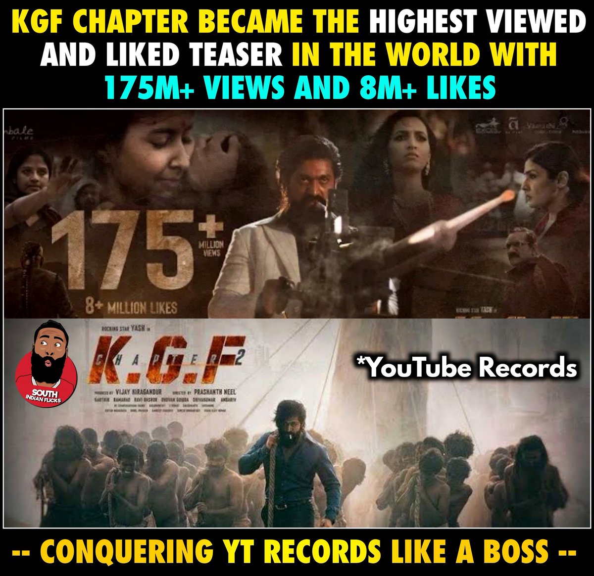 SIFlicks's tweet photo. #Kgfchapter2 is setting small screens on  🔥 prior it's release @TheNameIsYash #Yash #kannada #prashanthneel @hombalefilms @prashanth_neel #hombalefilms #kgf #kgfchapter1 #kgfchapter2firstlook #kgfchapter2teaser #kgfchapter2erafromjuly16 #tollywood 
Do follow @SIFlicks for more https://t.co/dAbHeqihlP