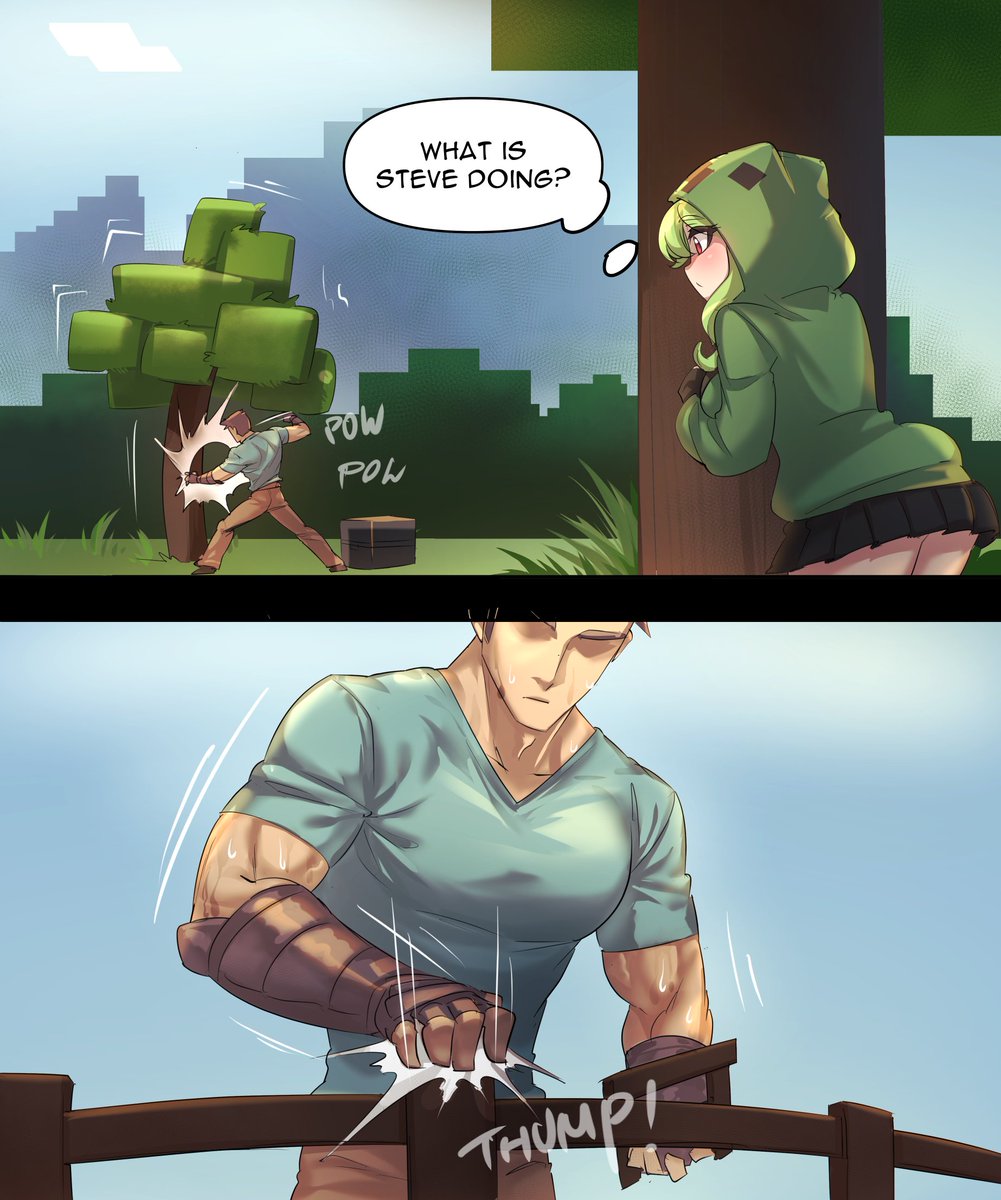 Creeper watches Steve build a house! ? 