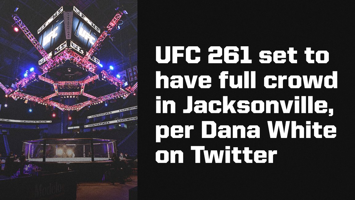 espnmma's tweet photo. UFC 261 will be the first UFC event since UFC 248 on March 7, 2020, to take place in front of a crowd with no capacity limit. https://t.co/Pf6Nal9IPc