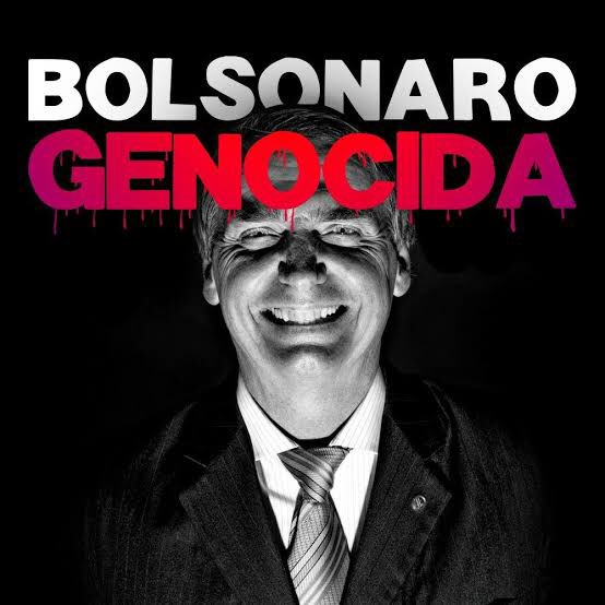 lsantonieri's tweet photo. Quer dizer que não é legal circular essa arte porque chama o #BolsonaroGenocida de genocida, dando nome aos bois?! https://t.co/1e8I0uw2VZ