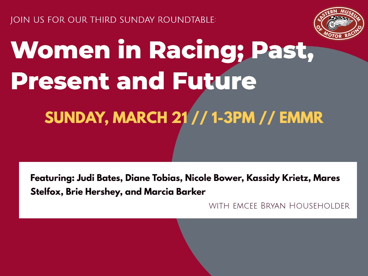 lincolnspeedway's tweet photo. After spending Saturday at the track spend Sunday afternoon with our friends at the Eastern Museum of Motor Racing for their Women in Racing Roundtable! 
They have a great line-up of drivers hosted by our very own Bryan Householder.
@BrieHershey97 @KassidyKreitz @nbower75 https://t.co/zz5z4x0vJQ
