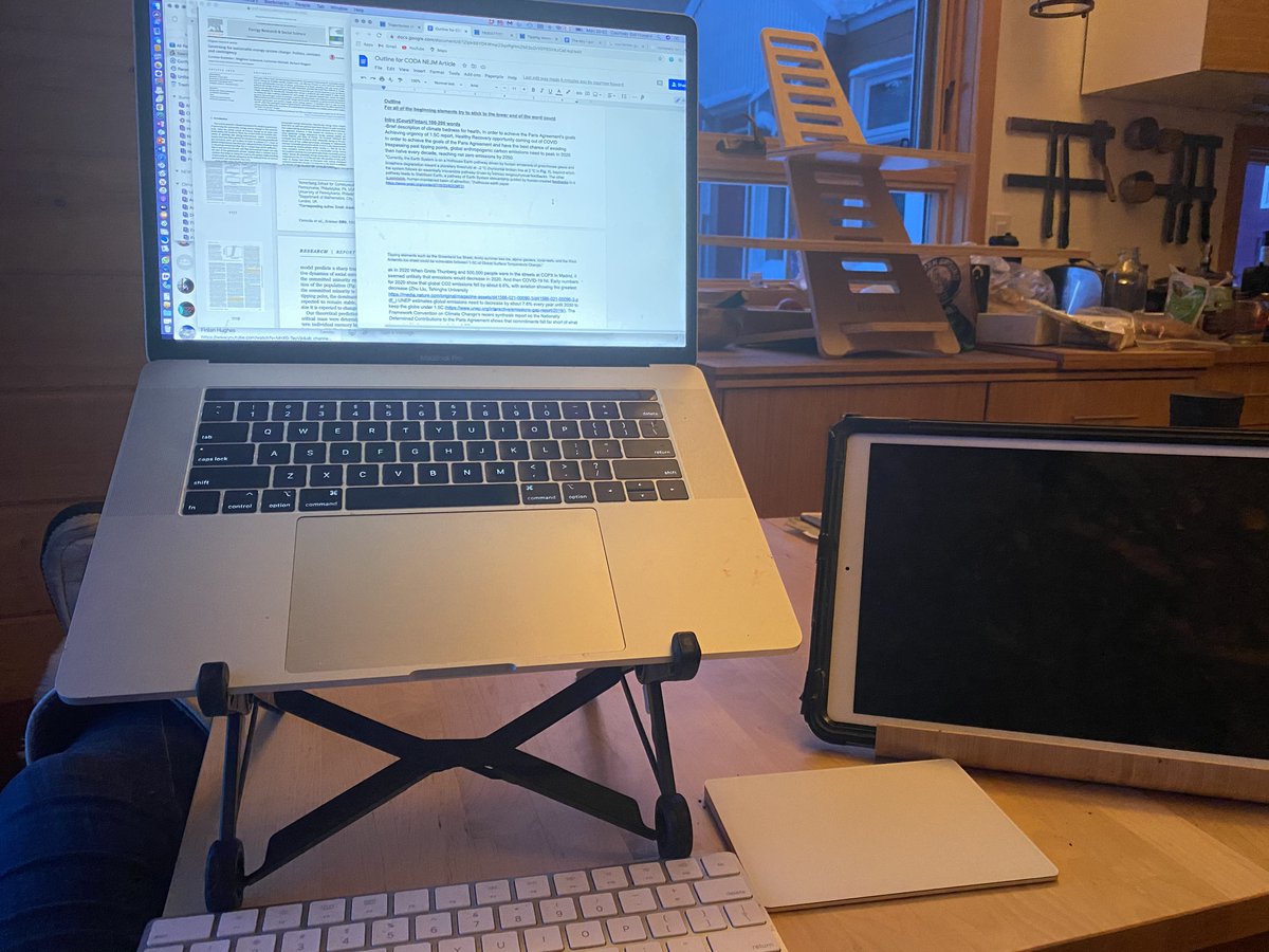 courtghoward's tweet photo. Once upon a time, I used to think I needed to go visit family in BC at spring break to be happy. Now I find myself quite content in solo self-isolation in the Tiny House.
Why? Multiple ergonomic work spaces.
Once a Kines major, always a Kines major 🤓
#DeepNerd #Adaptation @SFU https://t.co/d8FT8vifTT