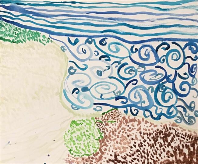 3rd graders created landscapes using expressive lines. #inspire96 #YouthArtMonth #3rdgradeart