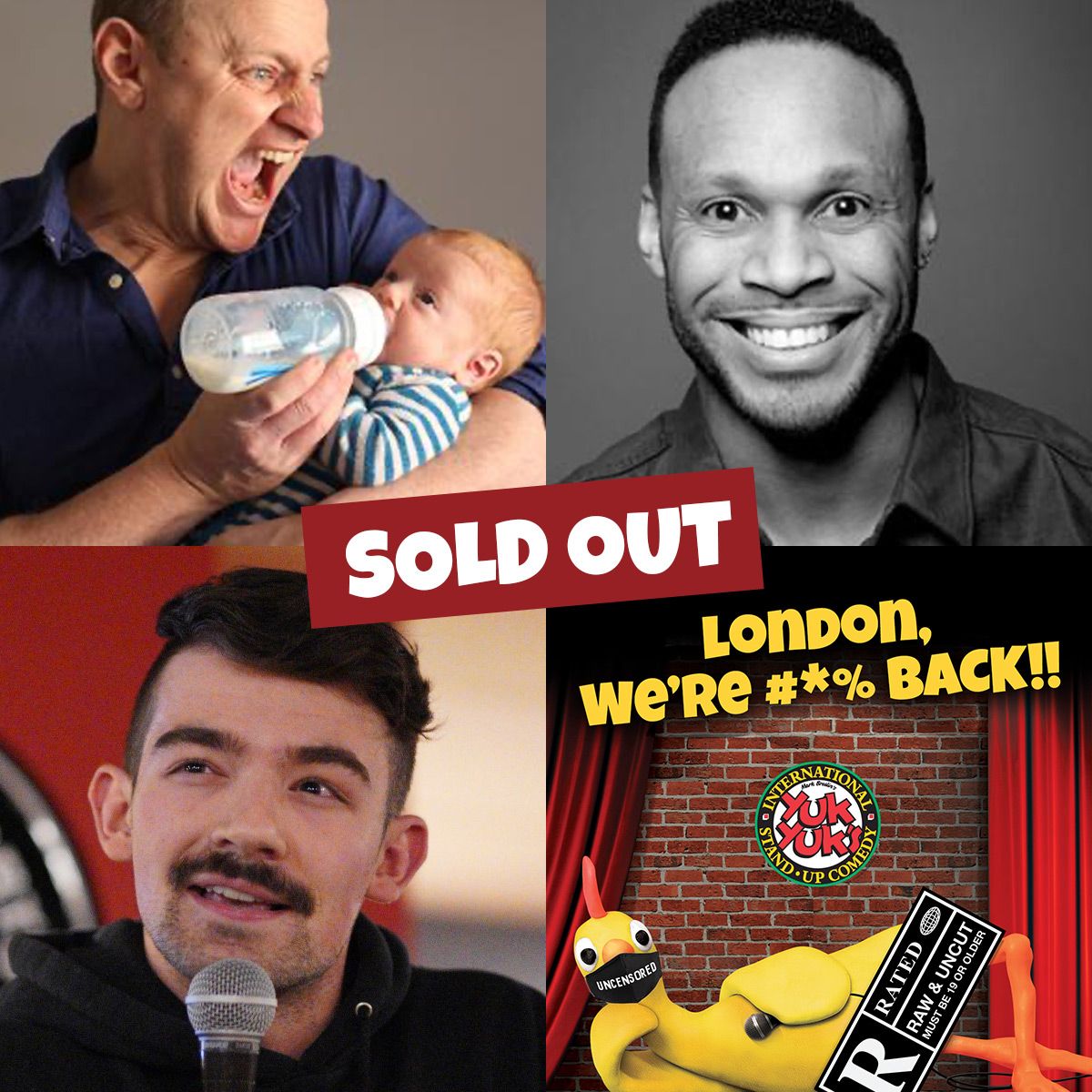 THIS SATURDAY's 8PM <a href="/yukyuks/">Yuk Yuk's</a> show is SOLD OUT!
Capacity is limited. Don't wait, get your tickets for next week's show ➡️ yukyuks.com/london
.
⭐️ Headliner - Ian Sirota
😆 Middle - Mitch Van Kannel
🎤 MC - Cedric Newman