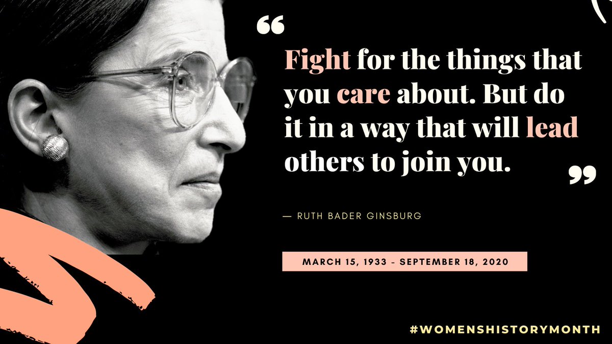 #OTD 88 years ago, Justice Ruth Bader Ginsburg was born. She was the second woman in #history to serve on the U.S. Supreme Court &amp; a pioneer for #WomensRights. Today, we celebrate her birthday &amp; honor her commitment to #justice &amp; #equality.​

#WomensHistoryMonth  #NotoriousRBG