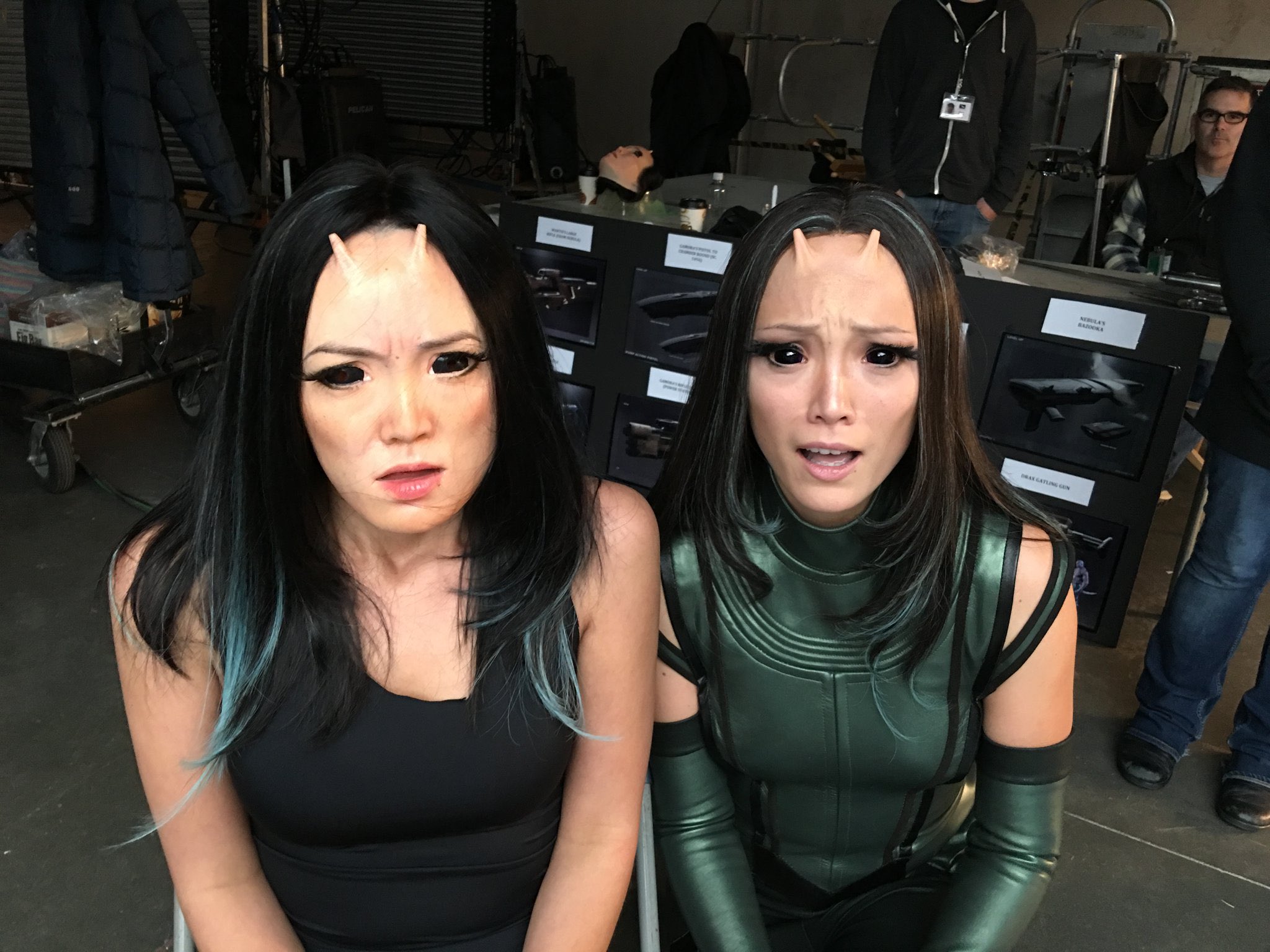 best of pom Twitter: klementieff with her stunt double in a mantis mask https://t.co/2GiJ9Va0mO" / Twitter