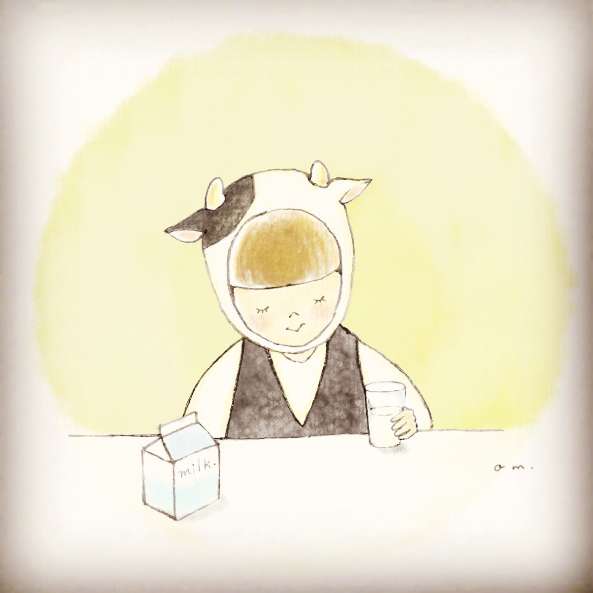 Omochi Illustration 色塗り練習 もしも星座コーナーでおうし座を任されたら イラストomochi イラストグラム イラスト Illustration 線画 絵本 おうし座 喫茶店 カフェ ケーキ クッキー 牛 牛乳 宝島社 かわいい女の子 Illustration